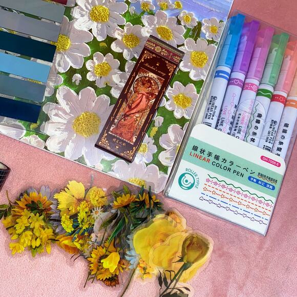 110 Pieces Journal‎ Notebook Pen Market Sticker Stationary School Gift Set Tape - Picture 2 of 4